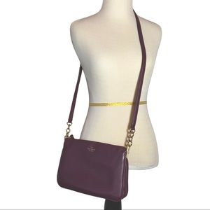 🎉HPx2🎉 kate spade Madelyne Leather Crossbody Bag, Deep Plum Color, Gently Used
